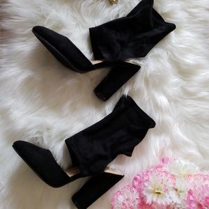 Black high heel booties